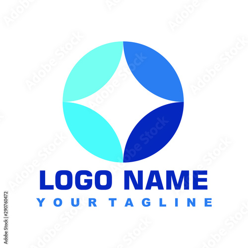 Free Download minimalist blue logo vector design - GFXLoad