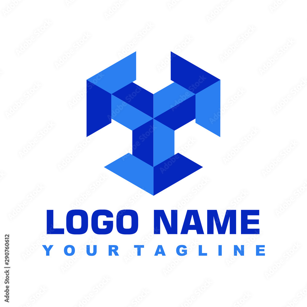 minimalist blue logo vector design minimalist blue logo vector design