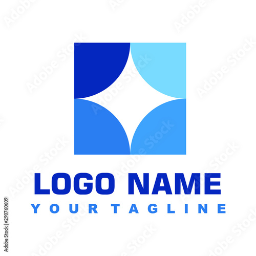 minimalist blue logo vector design