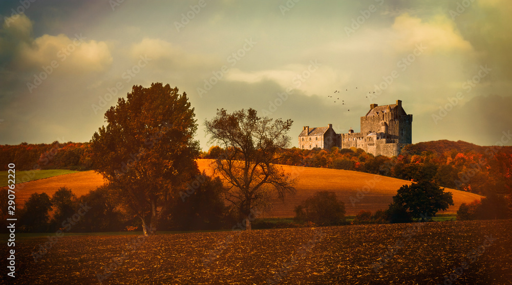 castle on rural landscape