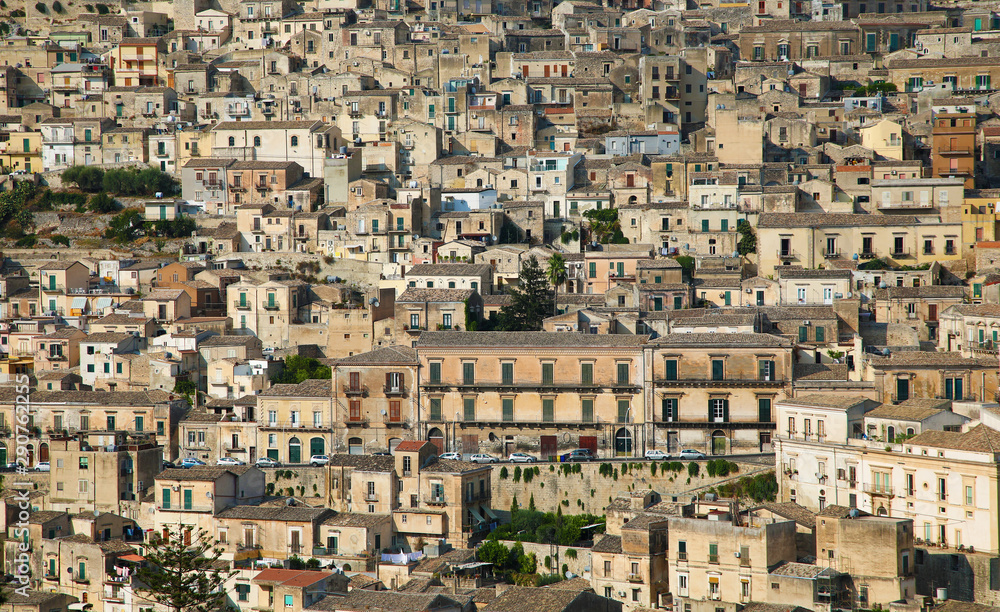 Background of houses of Modica, Sicily