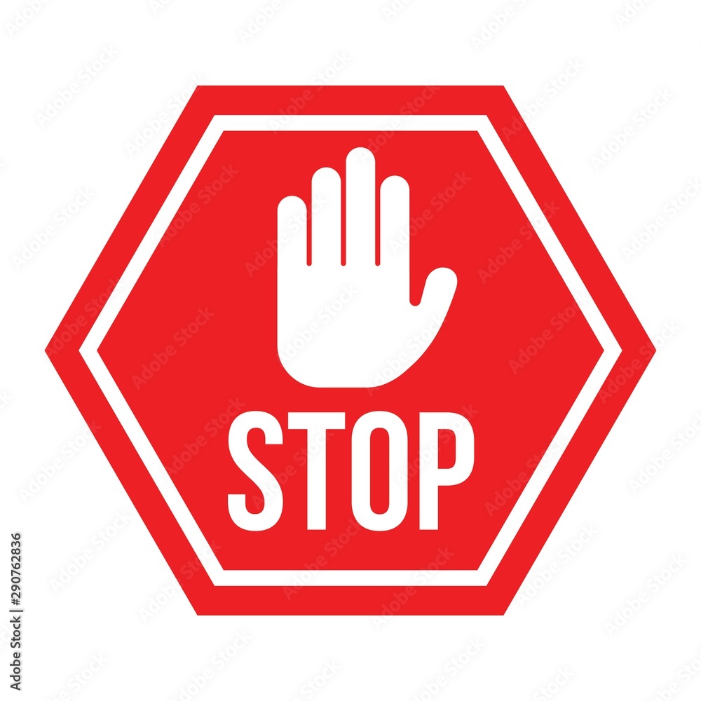 Do not enter stop red sign with hand Do not enter stop red sign with hand