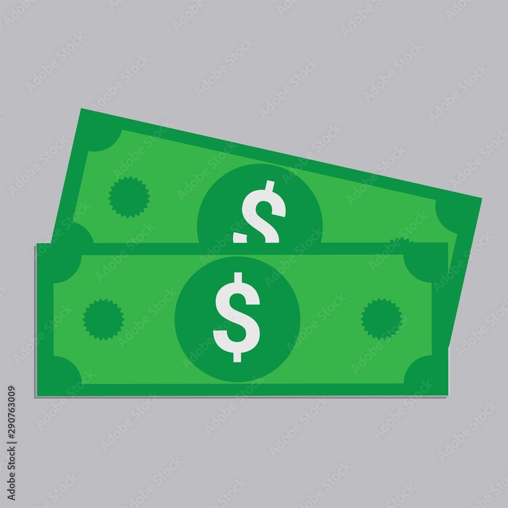 Money icon in flat design. Money icon in flat design.