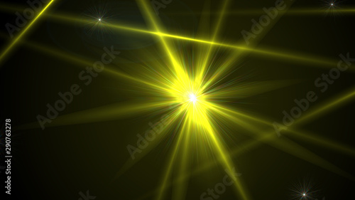 Fototapeta Naklejka Na Ścianę i Meble -  Bright Yellow Lens Flare