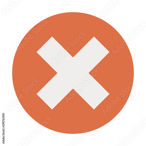 Simple cancel button vector red round graphics design.