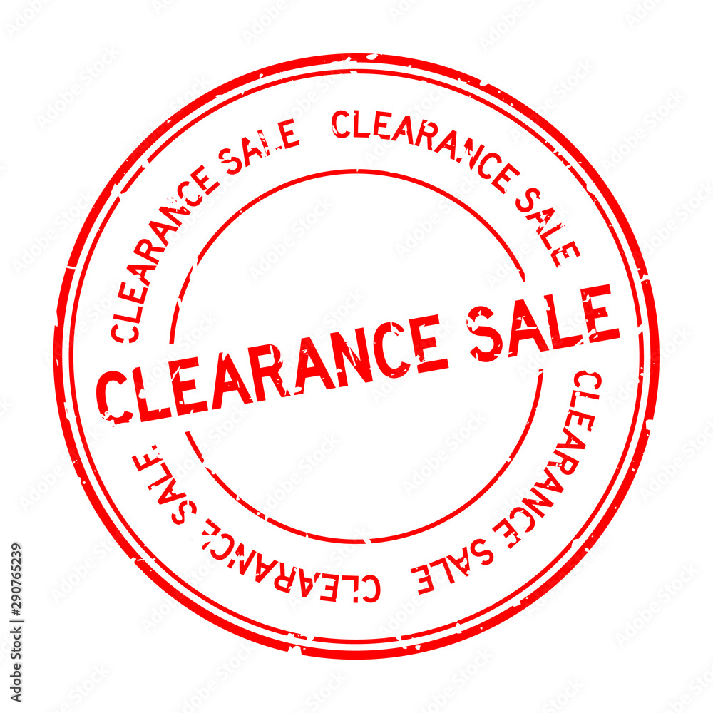 Grunge red clearance sale word round rubber seal stamp on white background Grunge red clearance sale word round rubber seal stamp on white background