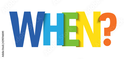 WHEN? vector colorful typography banner