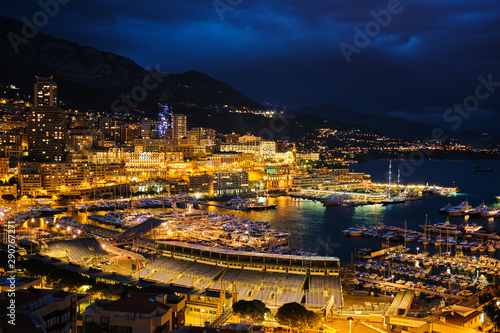 View of Monaco in the night