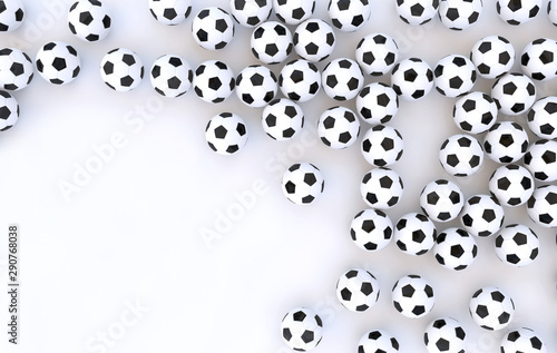 3d rendered illustration of soccer balls isolated on white