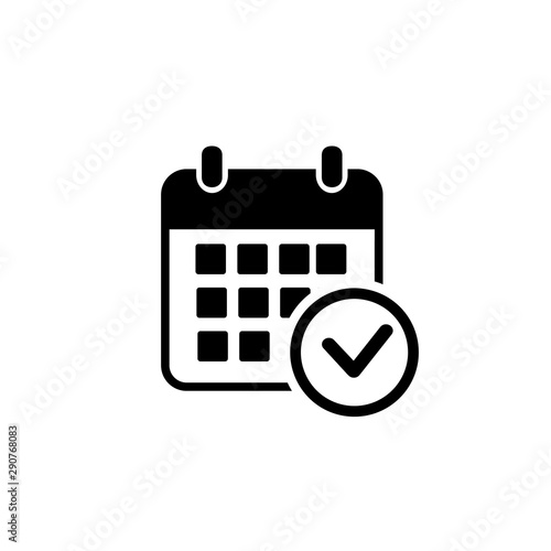 Calendar vector icon. Black illustration isolated for graphic and web