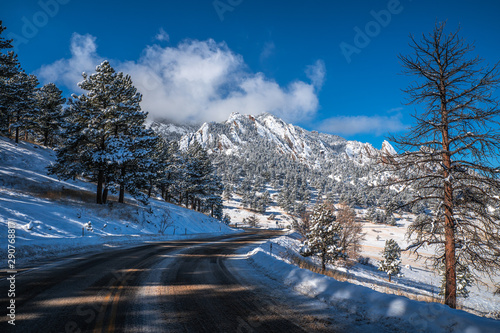 Winter scenery in Boulder, Colorado