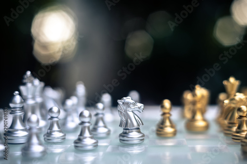 Chess board game  business competitive concept