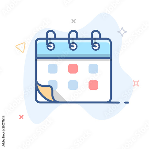  Vector calendar linear icon. Agenda outline design.