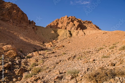Rocky desert peaks of the Atlas mountains in the late morning