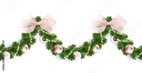 Seamless horizontal pattern. Christmas garland