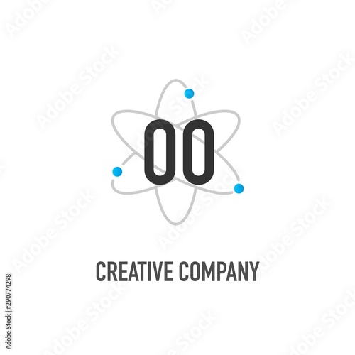 Initial Letter OO Atom Neutron Design Logo