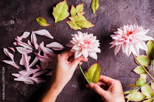 DIY making realistic flowers from foam material photo