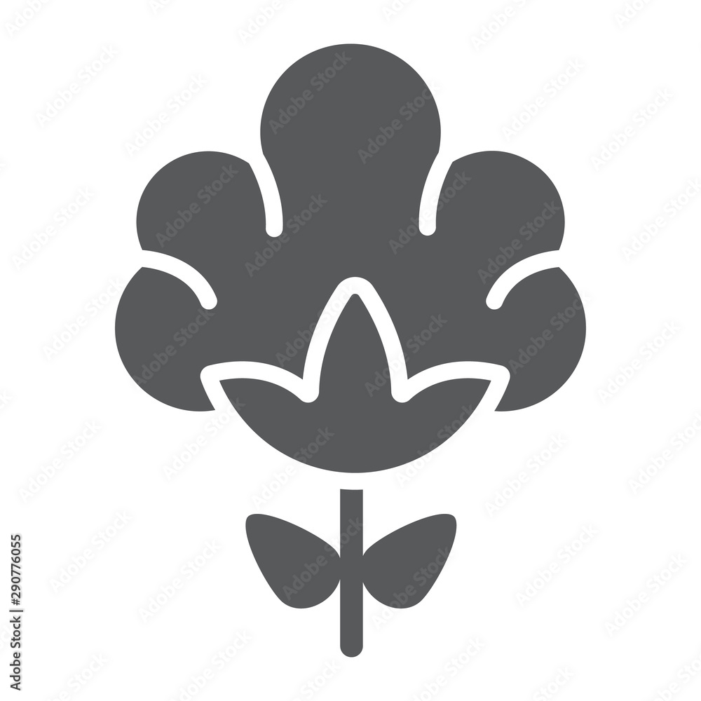 Cotton glyph icon, natural and plant, textile material sign, vector graphics, a solid pattern on a white background. Cotton glyph icon, natural and plant, textile material sign, vector graphics, a solid pattern on a white background.