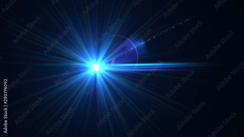Obraz premium Bright Light Blue Lens Flare