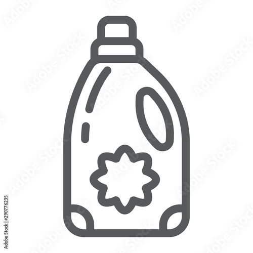 Fabric softener line icon, laundry and container, liquid detergent sign, vector graphics, a linear pattern on a white background.