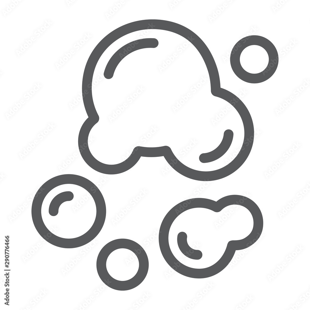 Soap bubbles line icon, laundry and wash, water bubble sign, vector graphics, a linear pattern on a white background. Soap bubbles line icon, laundry and wash, water bubble sign, vector graphics, a linear pattern on a white background.