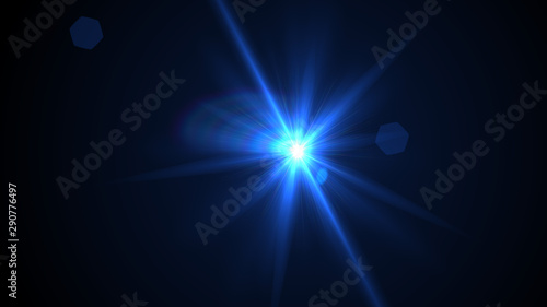 Bright Light Blue Lens Flare