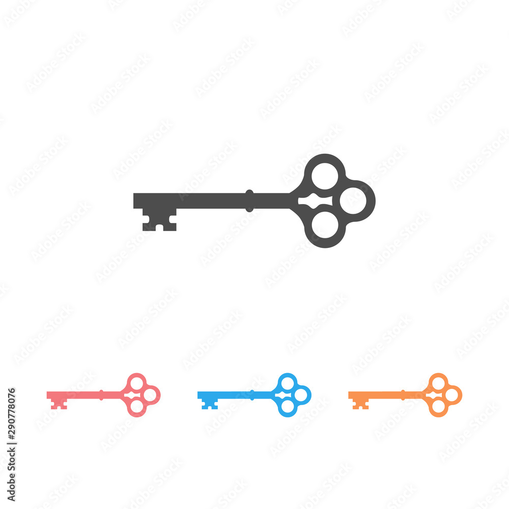 Key icon set symbol vector. on white background Key icon set symbol vector. on white background