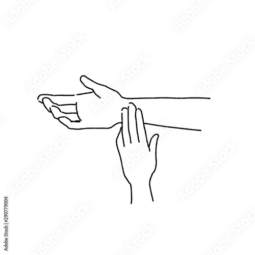 Hands working on pulse, illustration, health