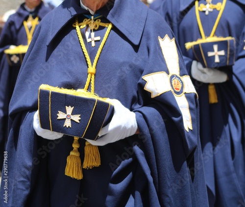 Miembro de una orden religiosa desfilando por Toledo el día del Corpus Christi photo