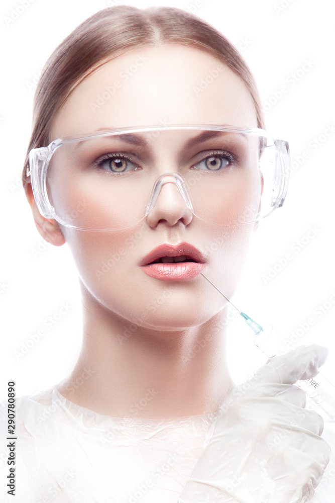 correction lines on woman face before surgery operetion correction lines on woman face before surgery operetion