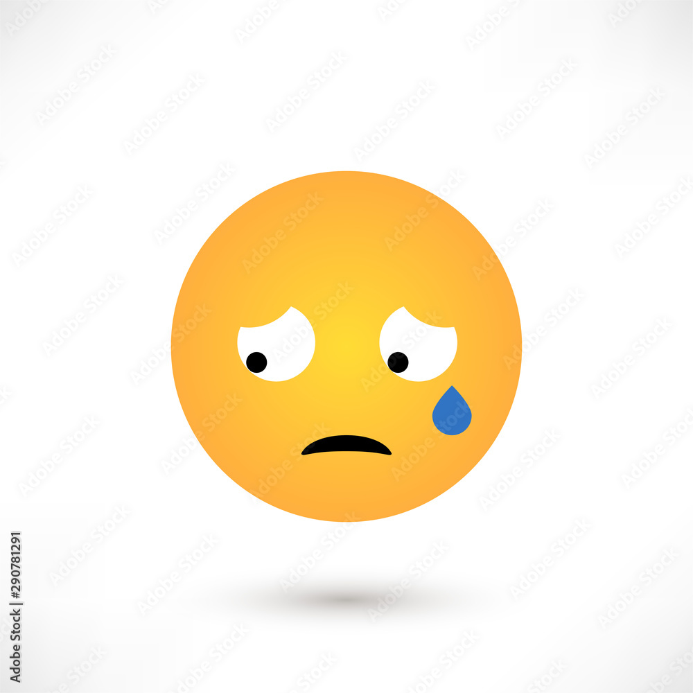 Cry emoticon round tear Cry emoticon round tear