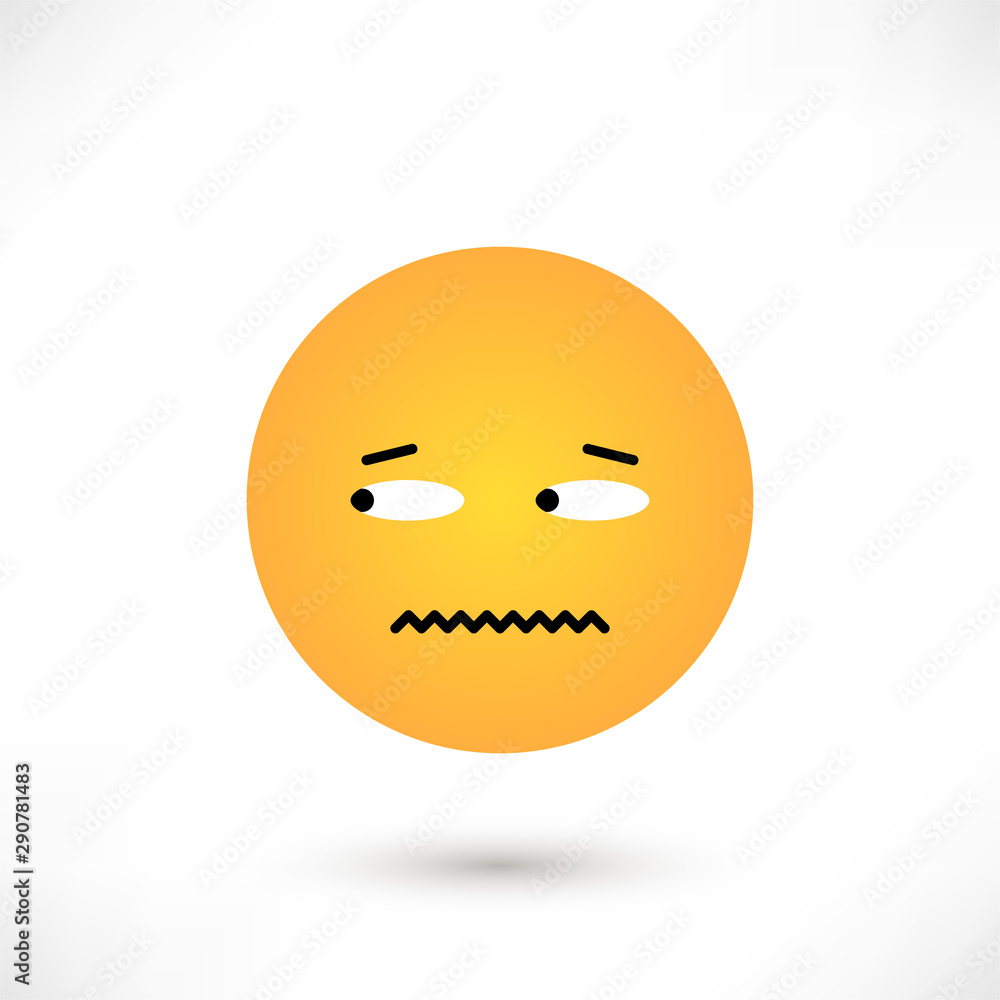 Fototapeta premium Concerned emoticon round