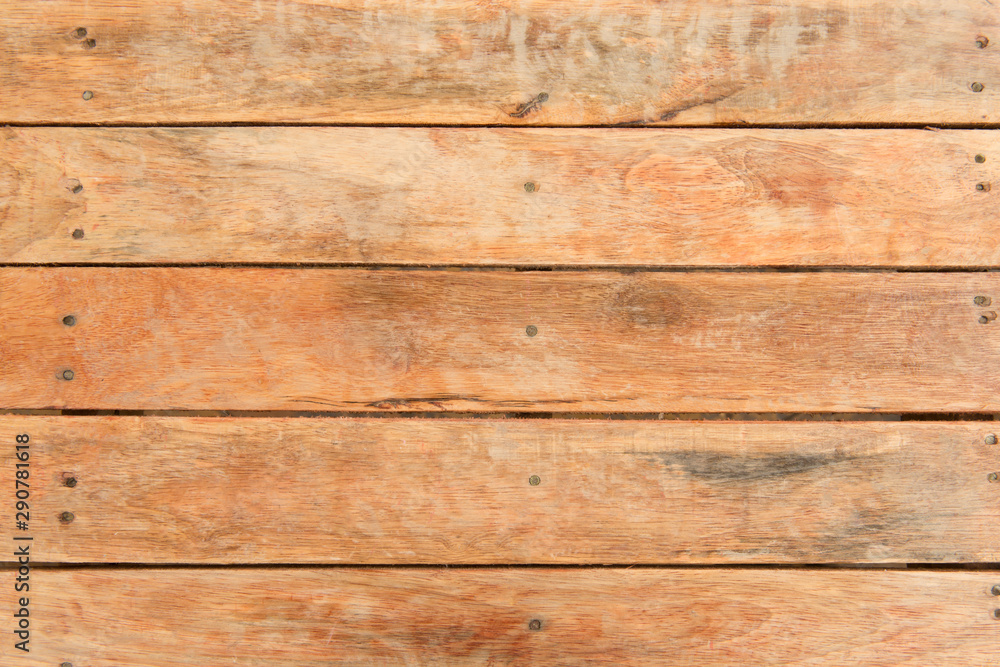 Fototapeta premium Big brown wood plank wall texture background