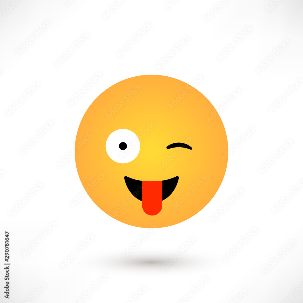 Fototapeta premium Wink emoticon round tongue