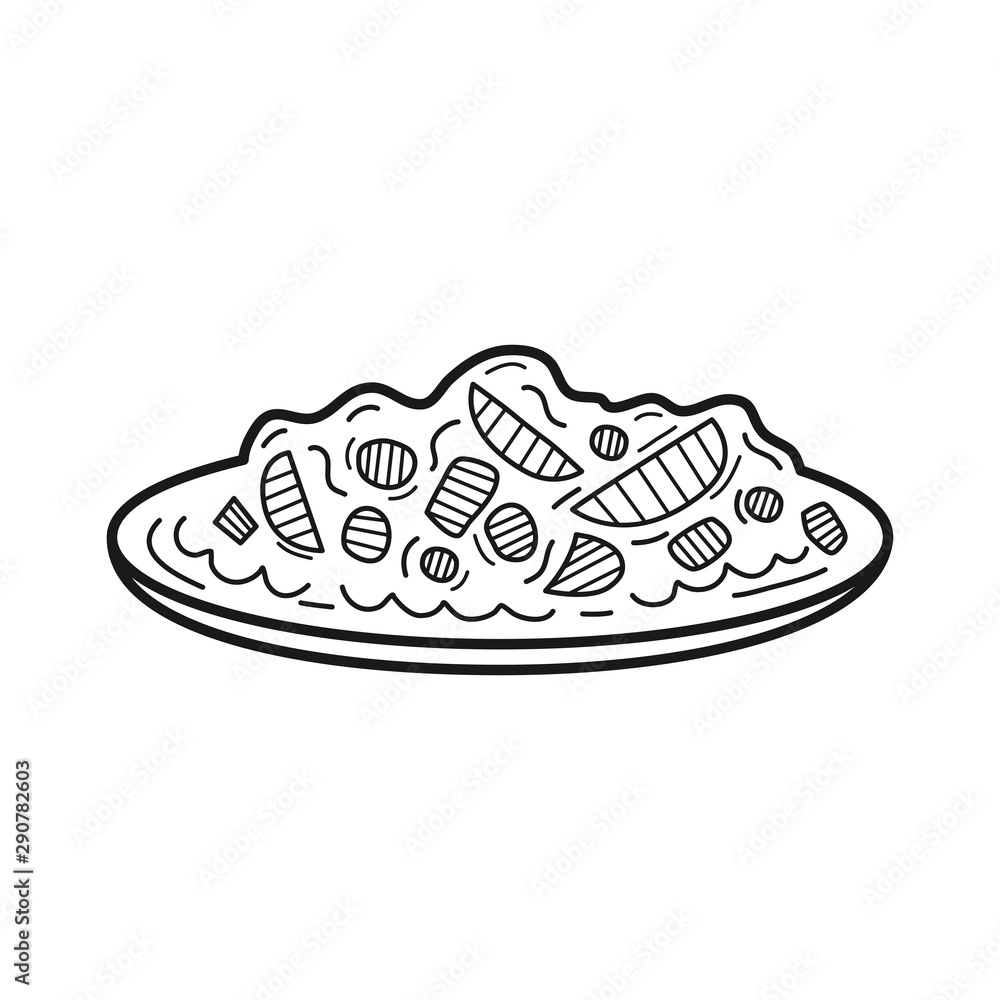Hand drawn Salad isolated on a white. Great for menu, poster or label. Vector illustration. Hand drawn Salad isolated on a white. Great for menu, poster or label. Vector illustration.