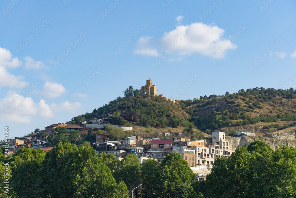 Tbilisi (Tiflis) Georgia. Panoramic view of the central historical part of the city