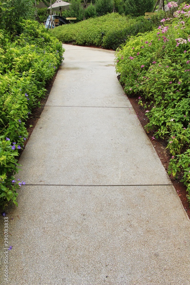 Garden walk way with stone in nature Garden walk way with stone in nature