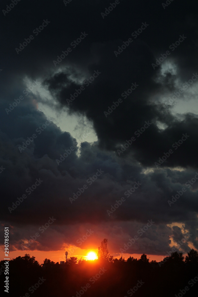 picturesque landscape of sky,clouds and sunset