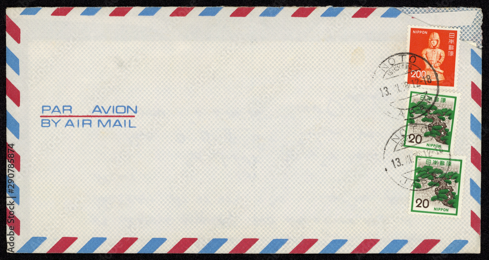 Briefmarke stamp Umschlag envelope Japan Nippon airmail Luftpost