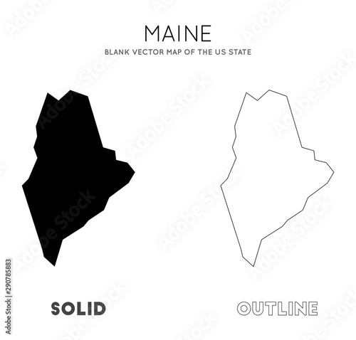 Maine map. Blank vector map of the Us State. Borders of Maine for your infographic. Vector illustration.