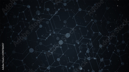 Abstract technology hexagonal background in blue gradient