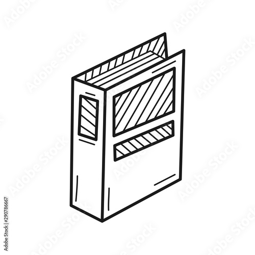 Hand drawn stack of document files isolated on a white. Vector illustration.