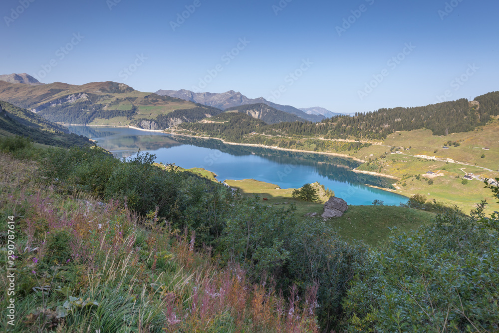 Lac Roseland Hydro Electric reservoir in Savoie, French Alps