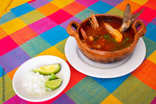 Caldo de mariscos photo