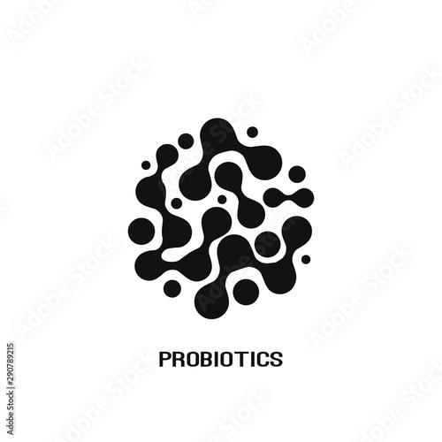 Probiotics bacteria logo design. Healthy nutrition ingredient