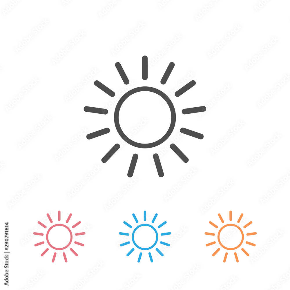 Sun vector icon set. Sun line vector icon. sunshine Sun vector icon set. Sun line vector icon. sunshine