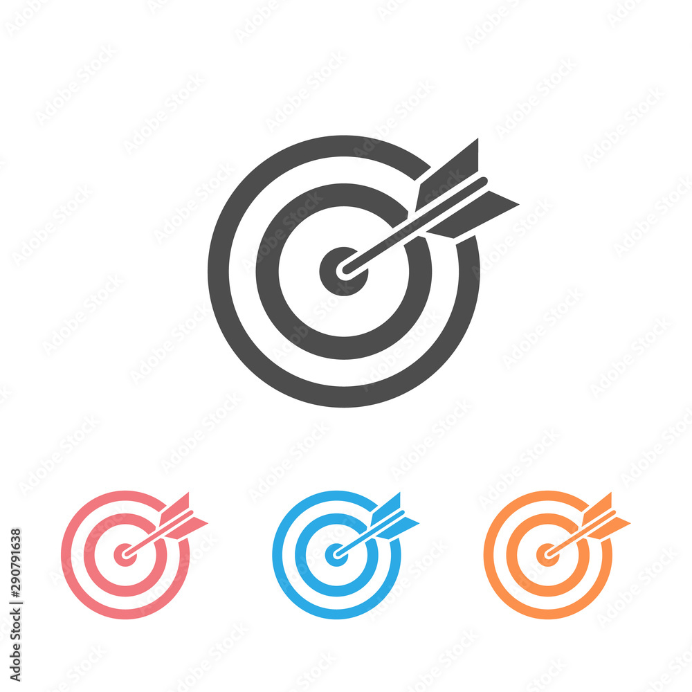 Target Icon Set on white vector illustration Target Icon Set on white vector illustration