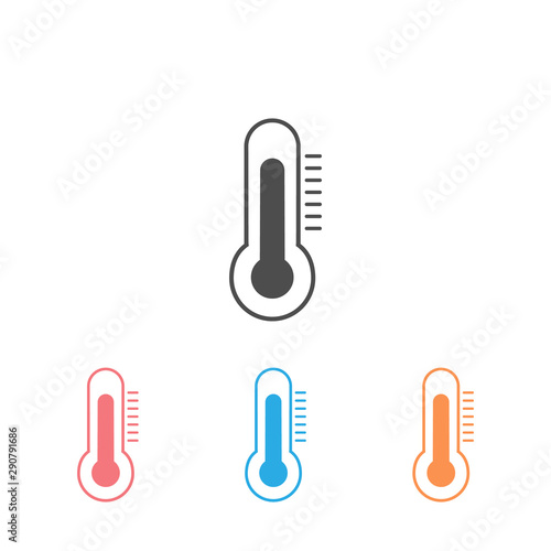 Thermometer icon set. Vector