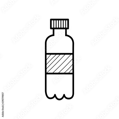 Hand drawn Bottle of Water isolated on a white. Sketch. Vector illustration.