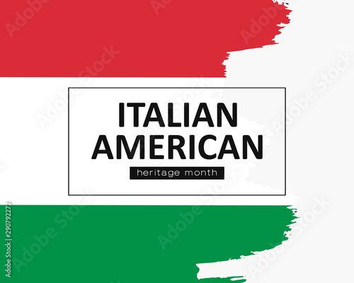 Hand draw Italian American heritage flag in vector